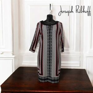 Joseph Ribkoff, Graphic Black, White & Red Dress – Size 12